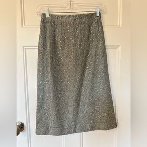 St. John Evening Women's Skirt Gray Knit Multi Color Sequin Size 4
